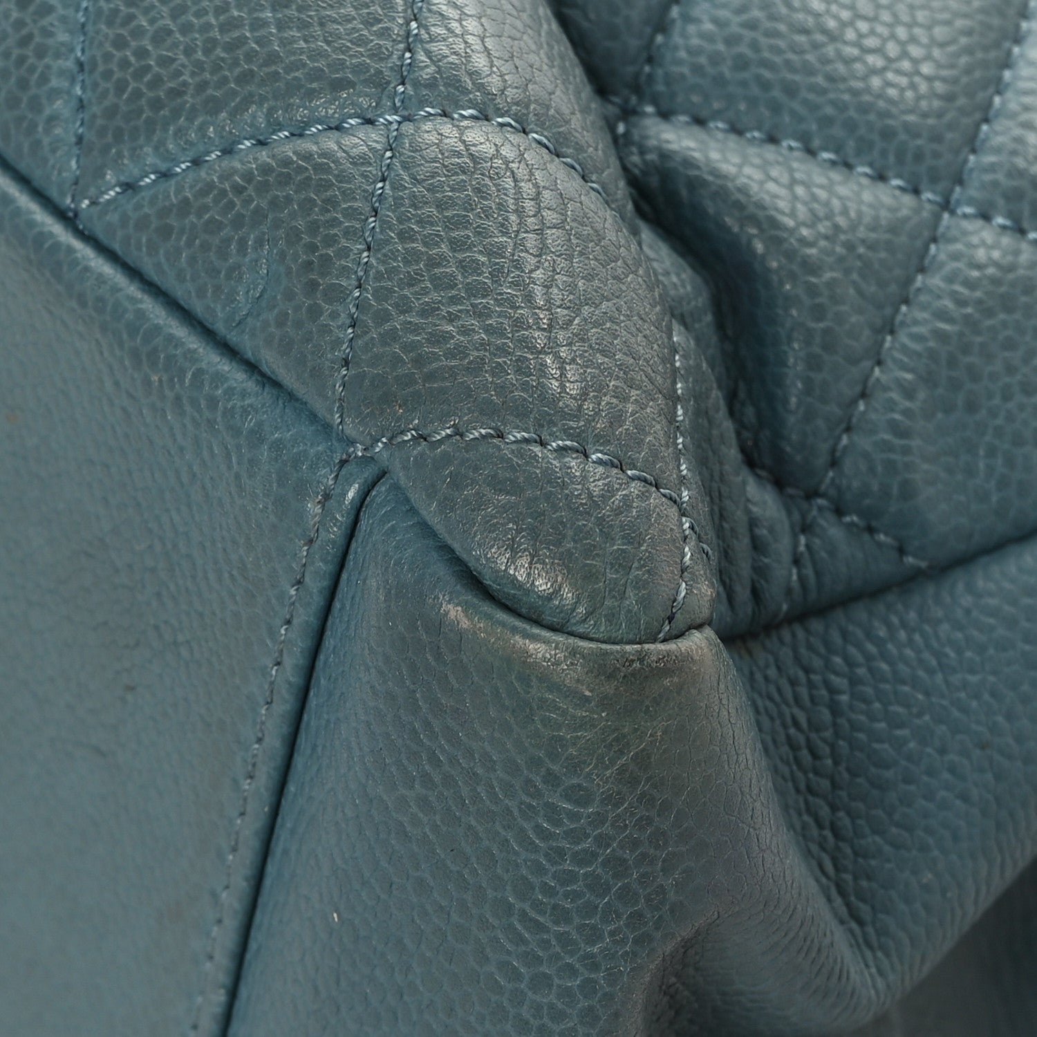 Chanel Caviar Quilted Grand Shopping Tote GST Blue 9 of 11