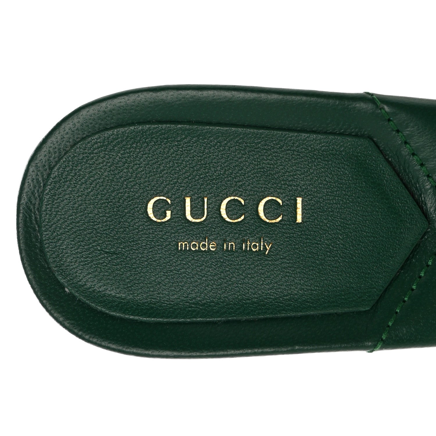 Gucci Nappa Matelasse GG Marmont 75mm Slide Sandals 37.5 Emerald 7 of 9