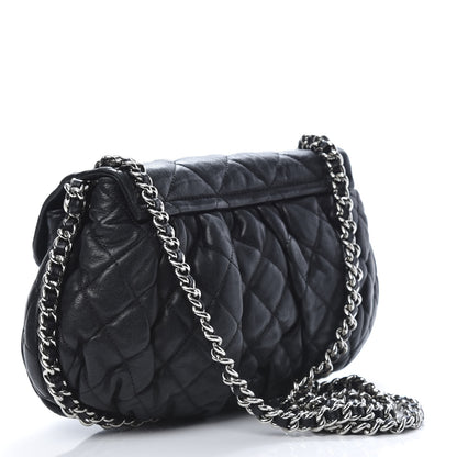 Chanel Washed Lambskin Quilted Medium Chain Around Messenger Black 3 of 11