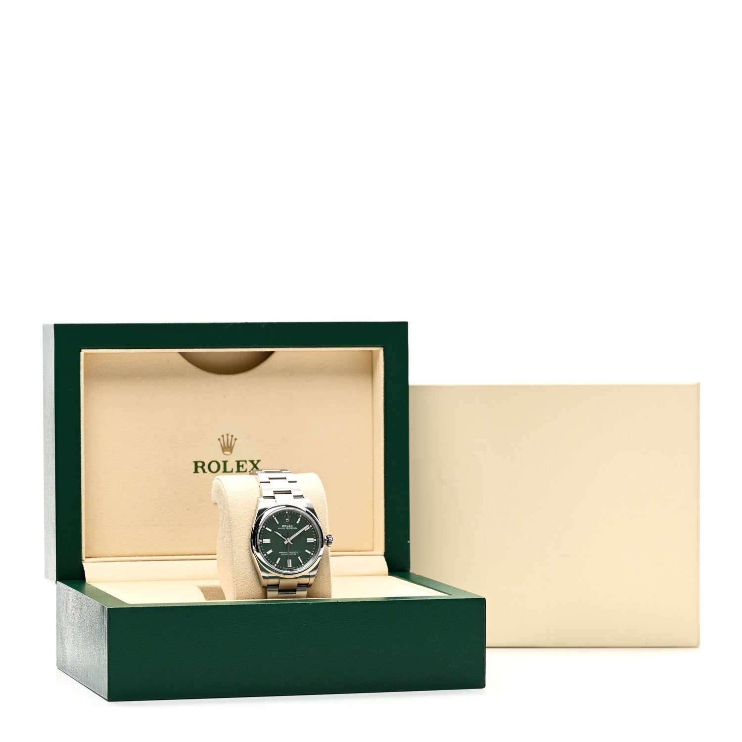Rolex Stainless Steel 36mm Oyster Perpetual Watch Green 126000 5 of 5