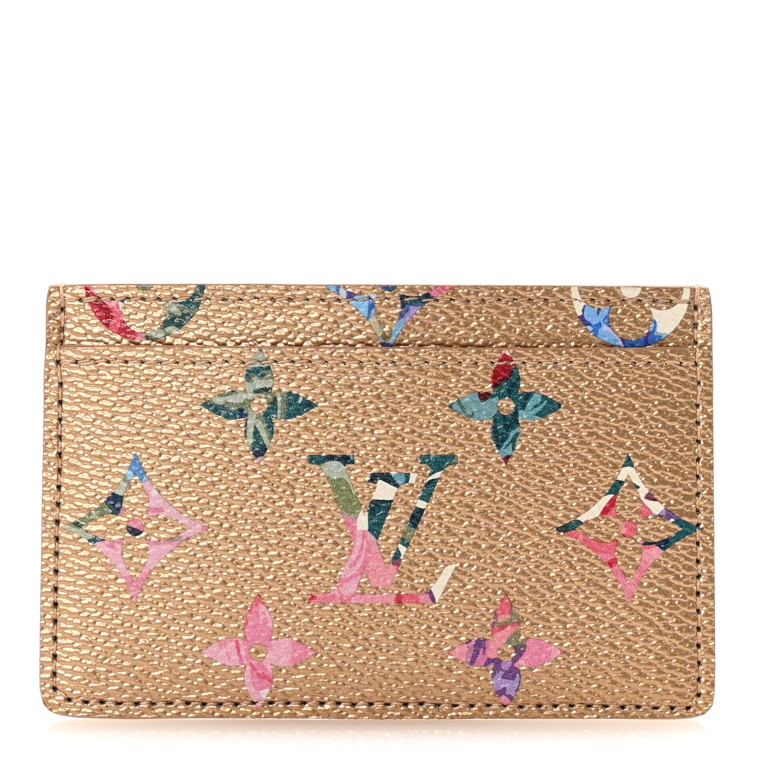 Louis Vuitton Metallic Monogram LV Garden Card Holder Gold 1 of 7
