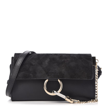 Chloe Suede Calfskin Mini Faye Shoulder Bag Carbon Grey 1 of 10