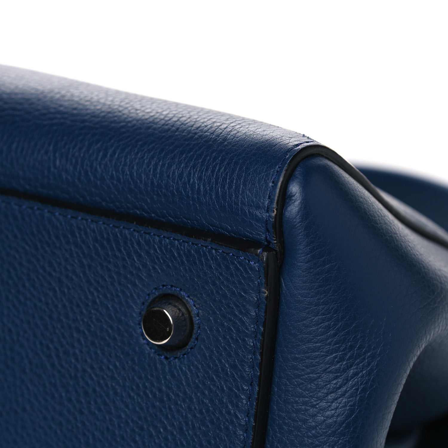 Celine Drummed Calfskin Medium Edge Shoulder Bag Ocean Blue 12 of 18