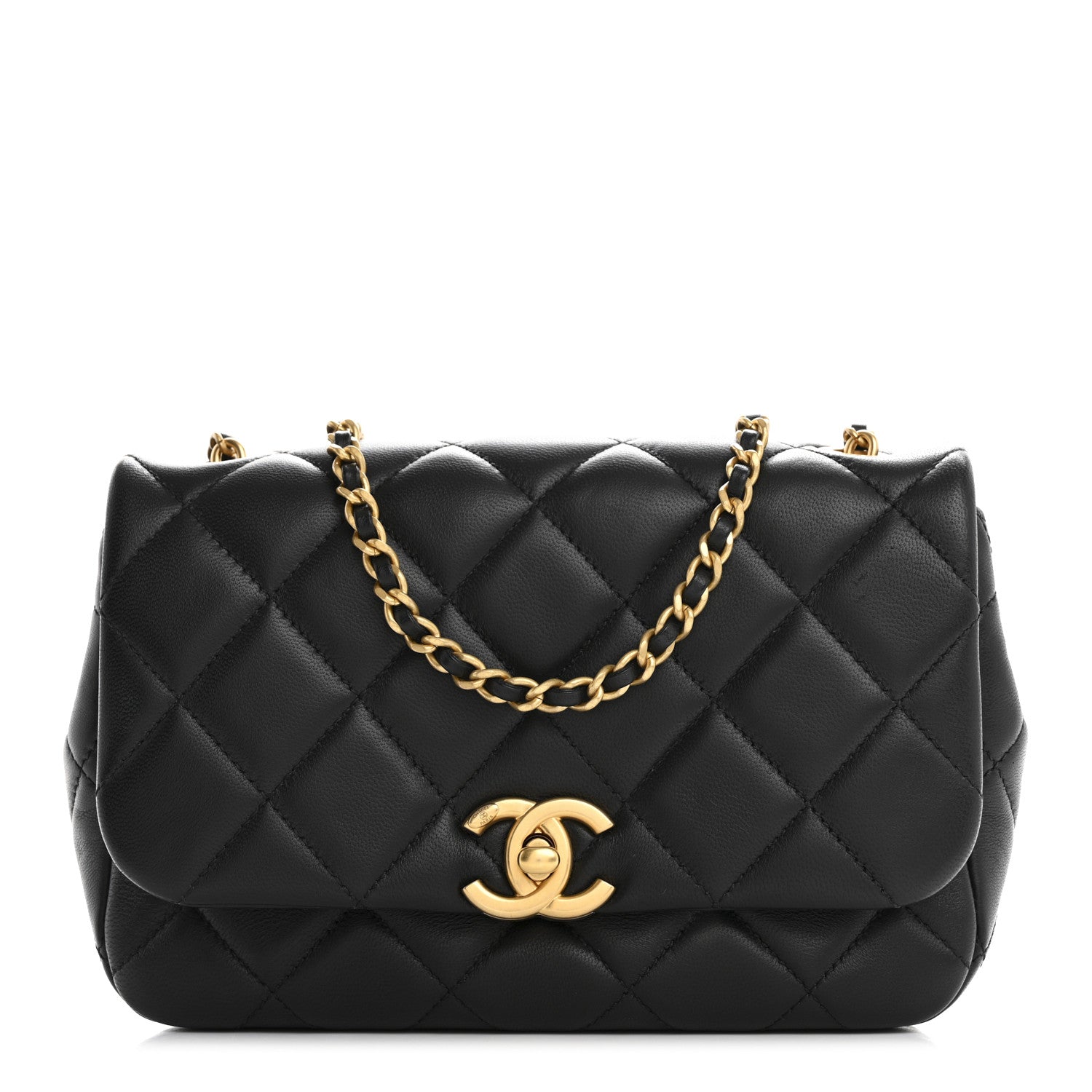 Chanel Lambskin Quilted  Pearl  Flap Black 1 of 10
