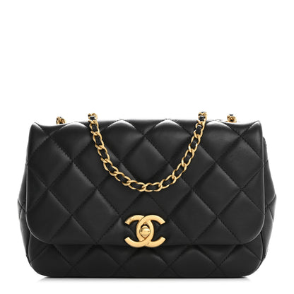 Chanel Lambskin Quilted  Pearl  Flap Black 1 of 10