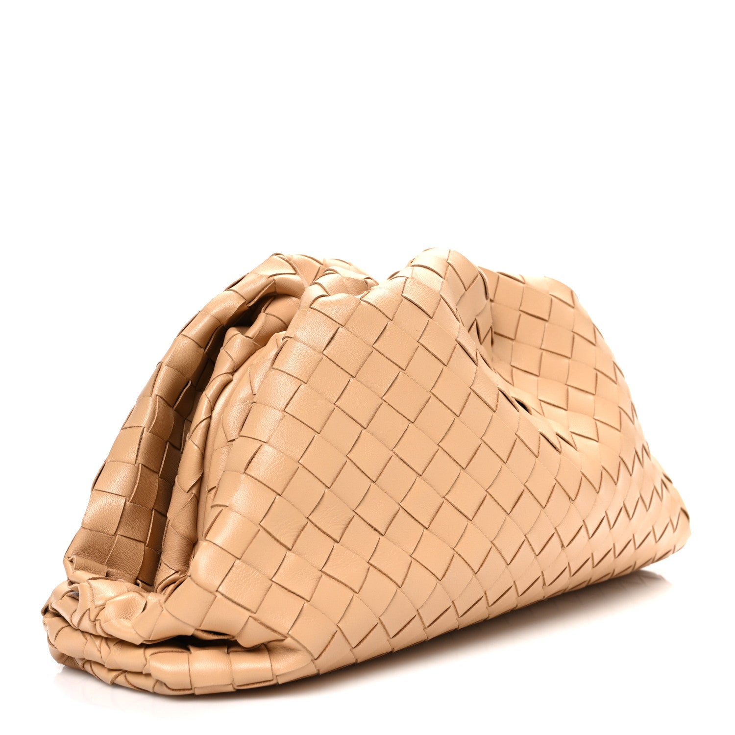 Bottega Veneta Nappa Maxi Intrecciato The Pouch Oversized Clutch Almond 3 of 11