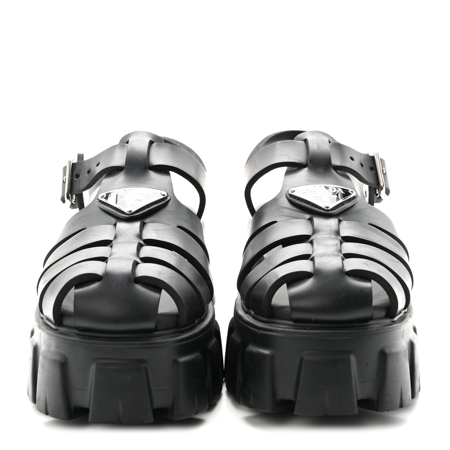 Foam Rubber Triangle Logo Monolith 55mm Cage Sandals 39 Black 36 Black