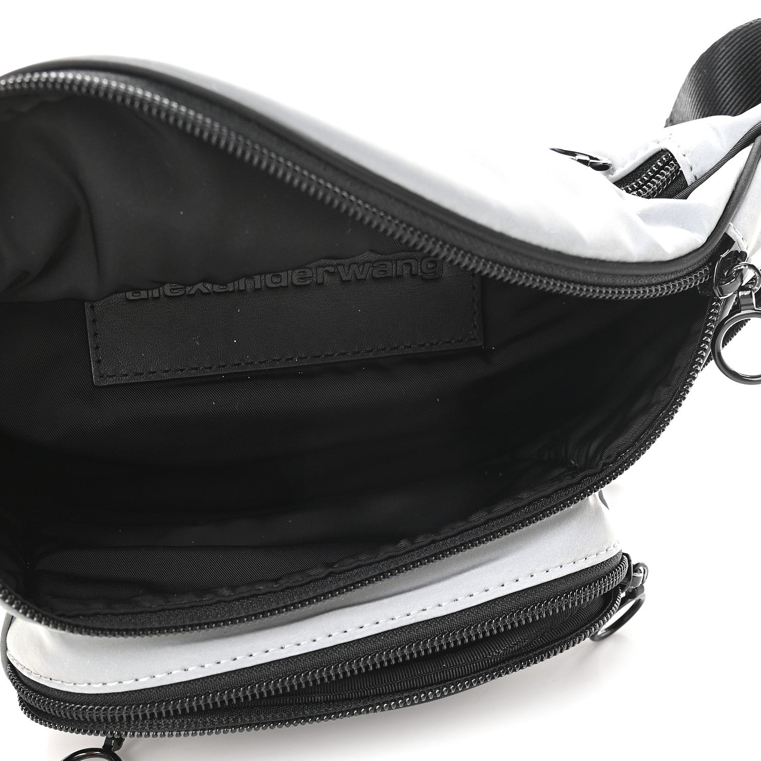 Alexander Wang Nylon Logo Printed Attica Belt Bag Reflective Silver 5 of 8
