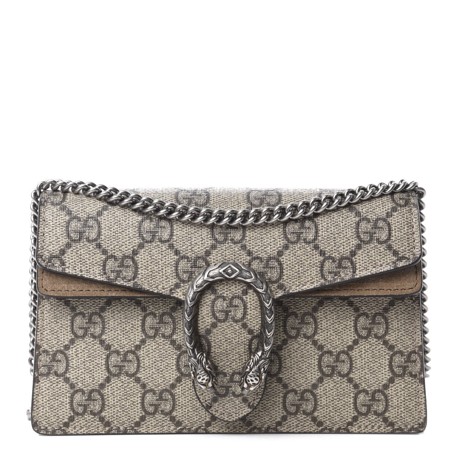 Gucci GG Supreme Monogram Super Mini Dionysus Shoulder Bag Taupe 1 of 10