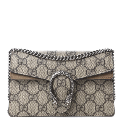 Gucci GG Supreme Monogram Super Mini Dionysus Shoulder Bag Taupe 1 of 10