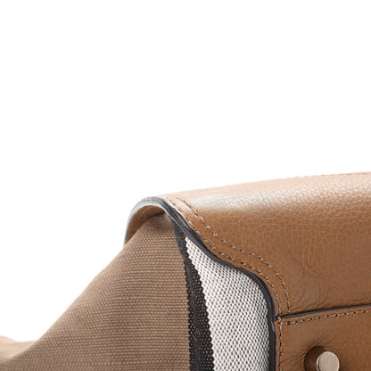 Burberry Mega Check Grained Calfskin Medium Harcourt Satchel Saddle Brown 13 of 15