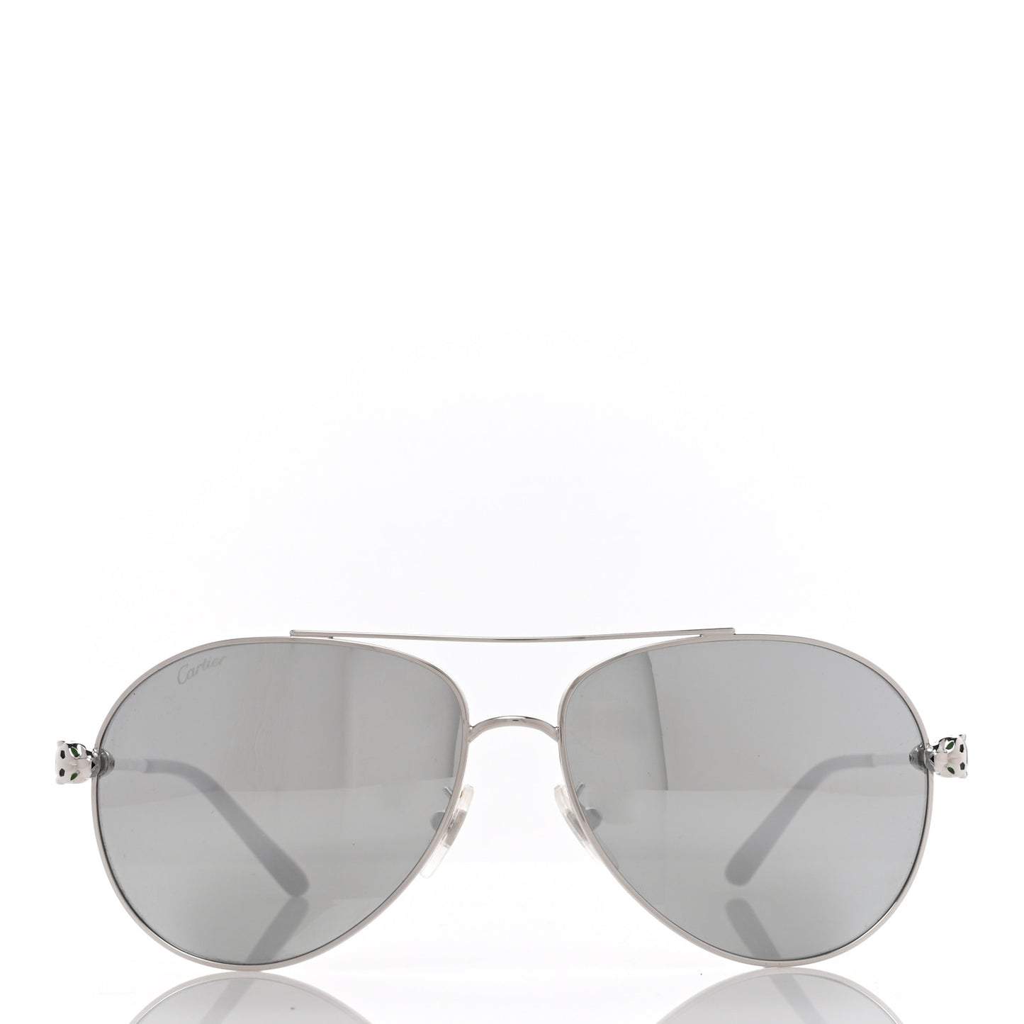 Panthere De Cartier Aviator Sunglasses Silver