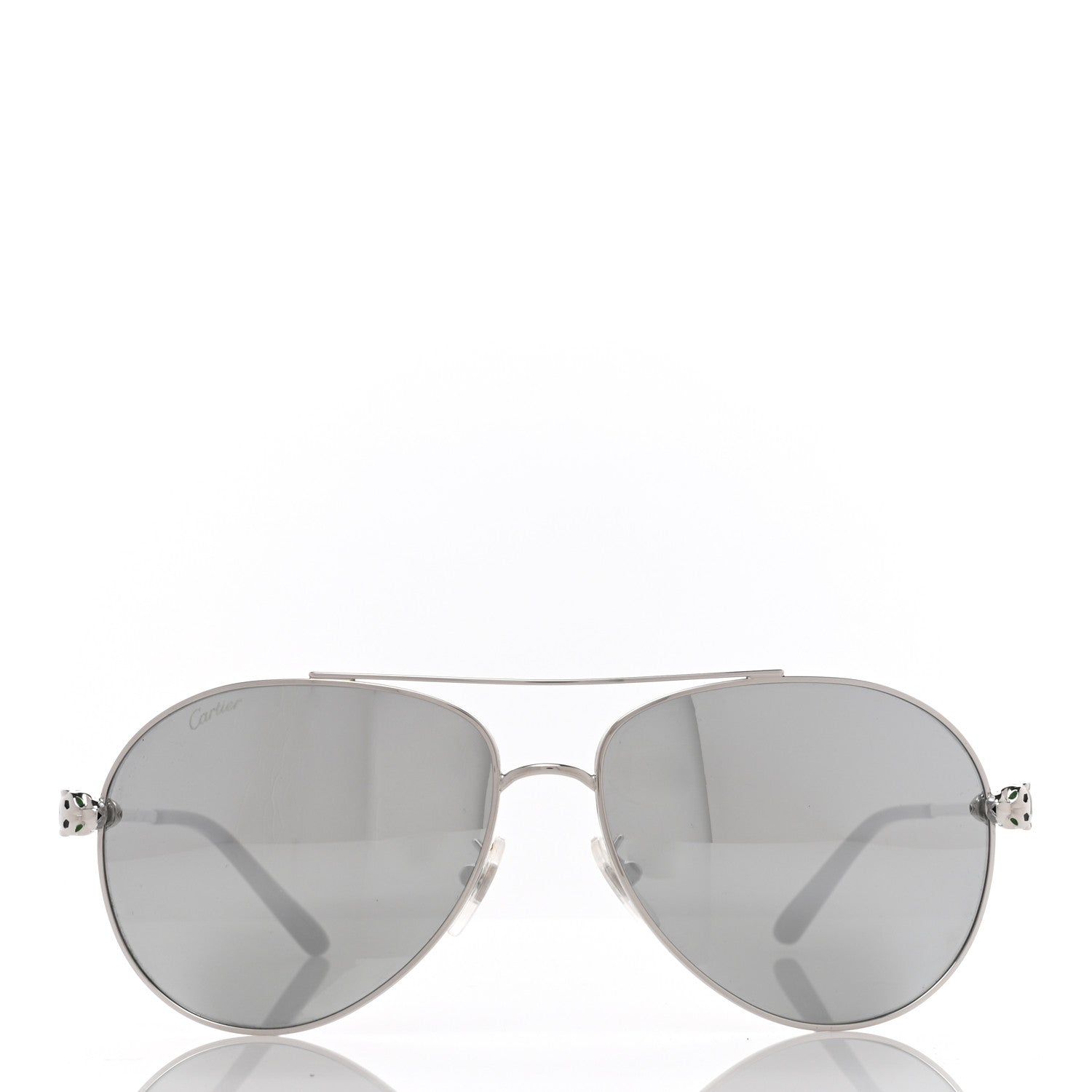 Cartier Panthere De Cartier Aviator Sunglasses Silver 2 of 9