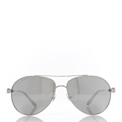 Cartier Panthere De Cartier Aviator Sunglasses Silver 2 of 9