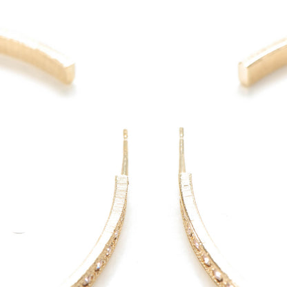 Chanel Crystal CC Hoop Earrings Gold Pale Pink 4 of 6
