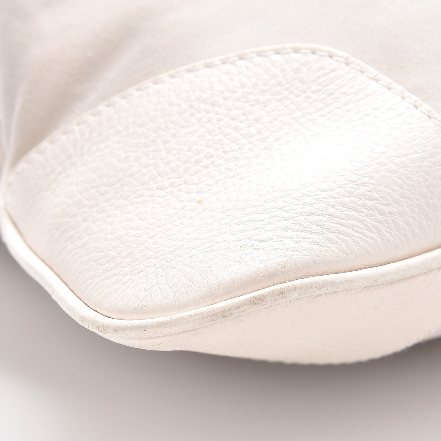 Canvas Calfskin Crest Embroidered Flat Tote White