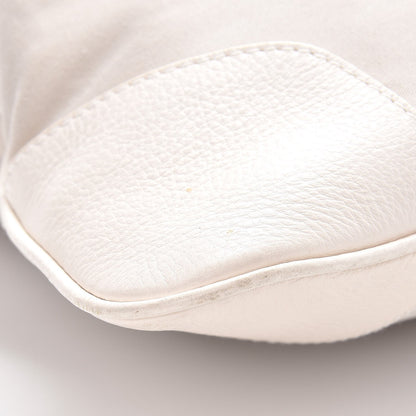 Burberry Canvas Calfskin Crest Embroidered Flat Tote White 13 of 15