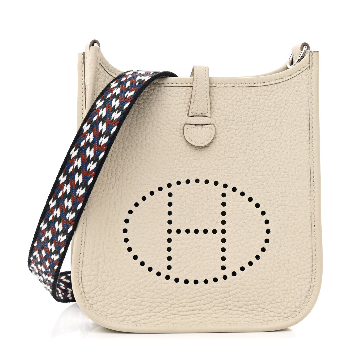 Hermes Taurillon Clemence Zigzag Evelyne TPM Beton Black White Deep Bleu 1 of 11