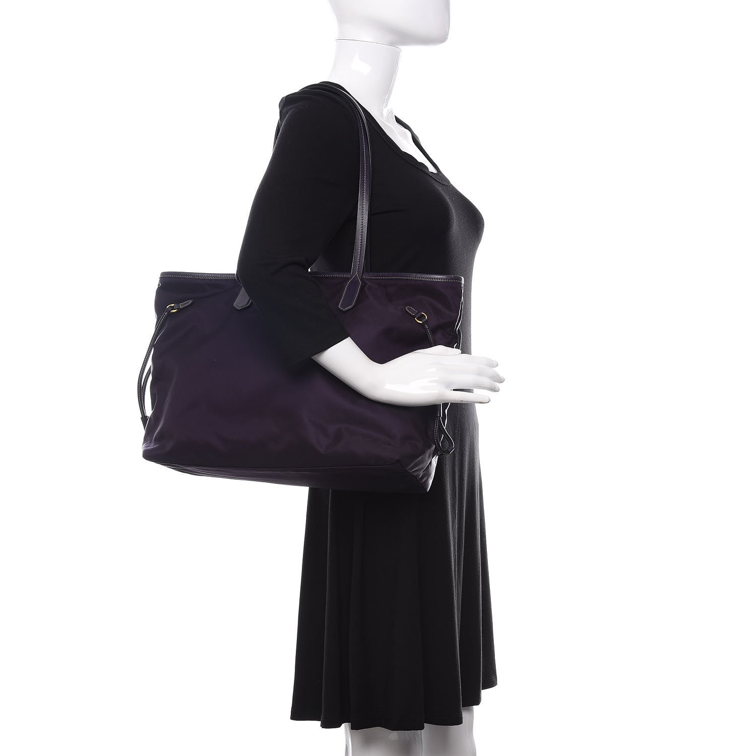 Prada Tessuto Nylon Saffiano Tote Purple 2 of 10