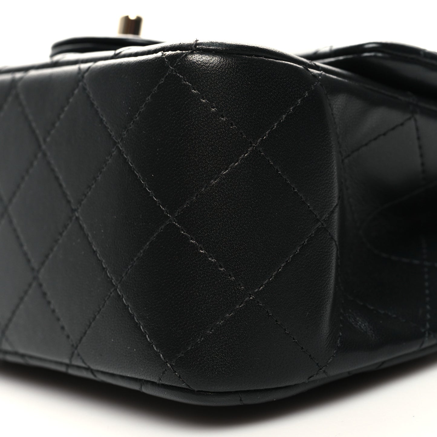 Lambskin Quilted Mini Square Flap Black