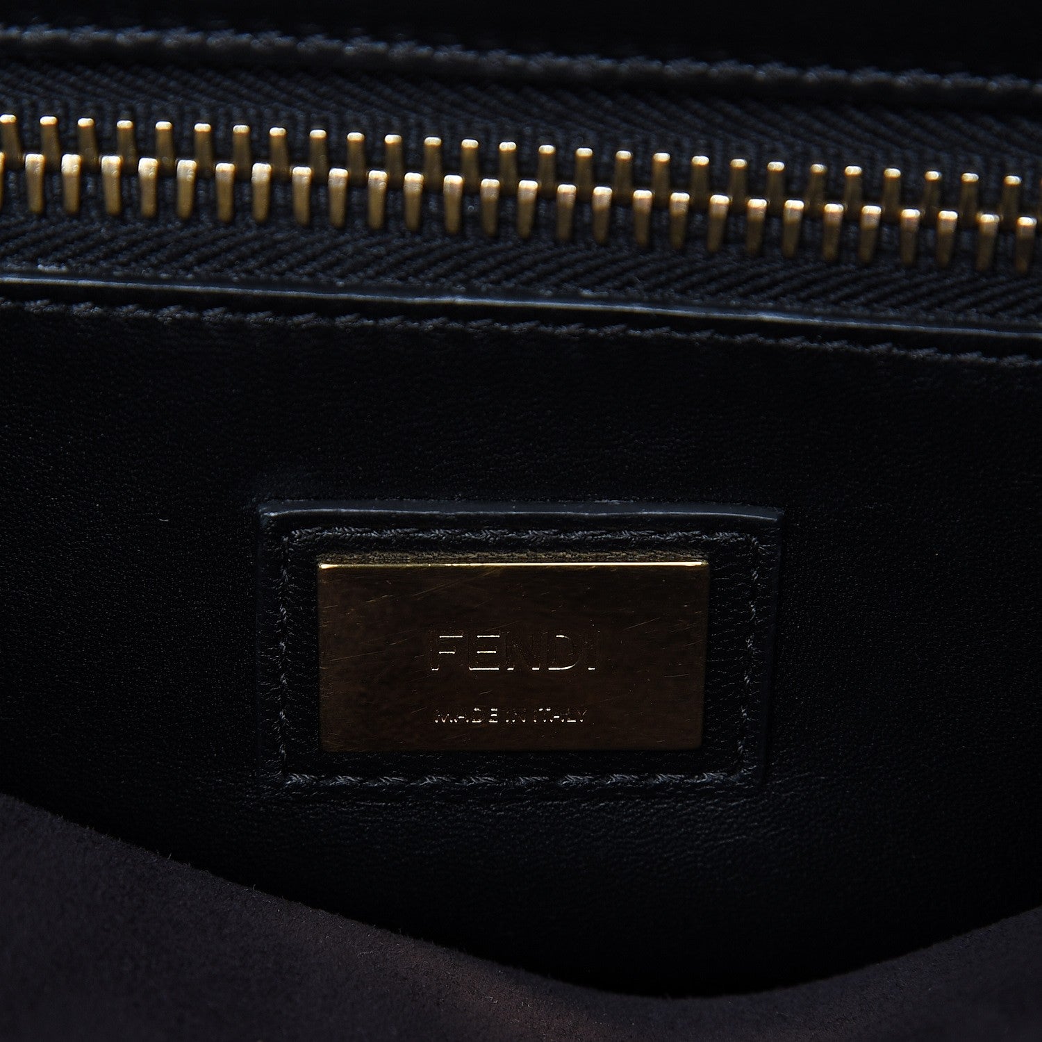 Fendi Vitello Seta Shiny Nappa Medium Peekaboo Iconic Satchel Black 6 of 7