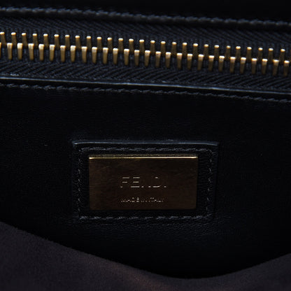 Fendi Vitello Seta Shiny Nappa Medium Peekaboo Iconic Satchel Black 6 of 7
