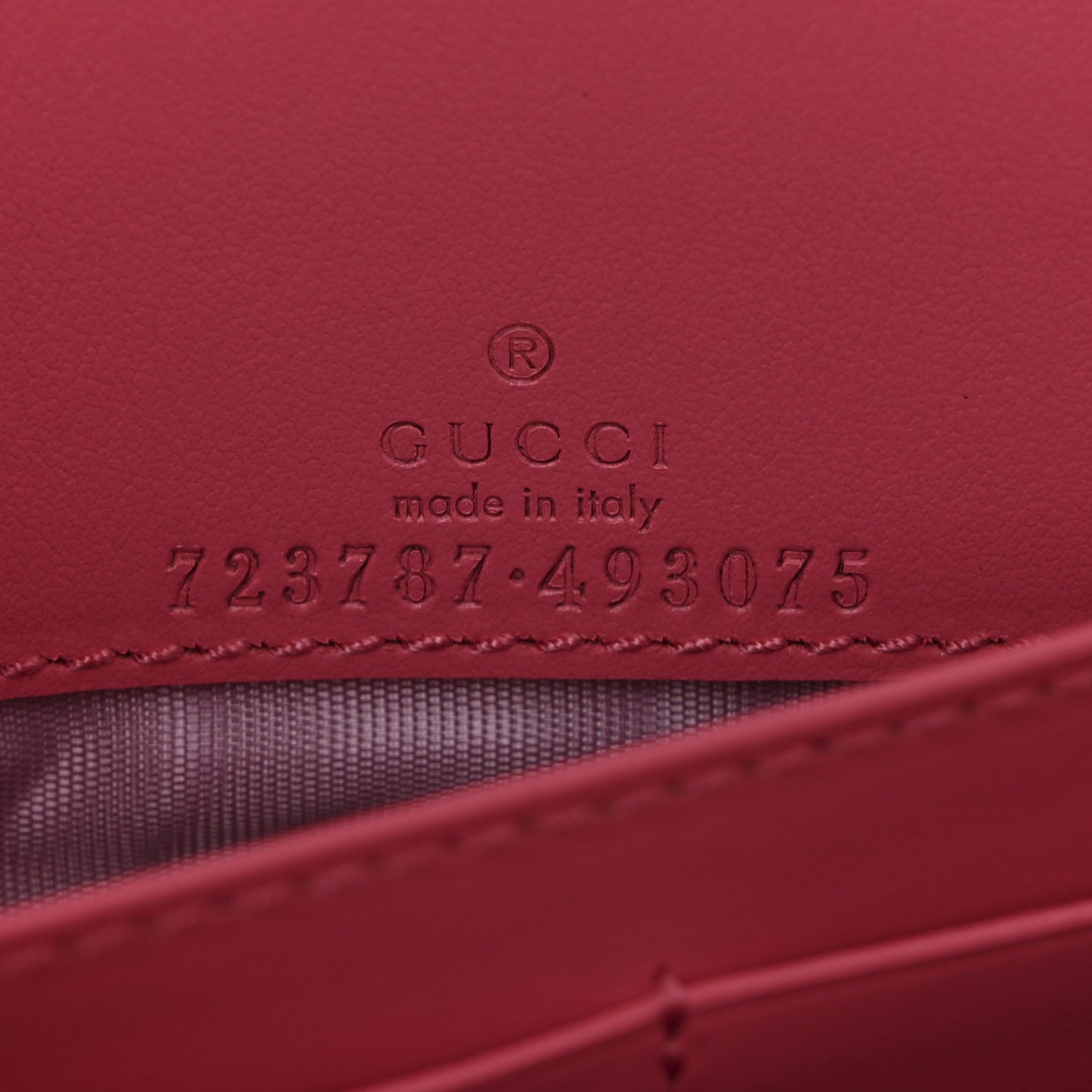 Calfskin GG Matelasse Chain Wallet Rhodamine Pink