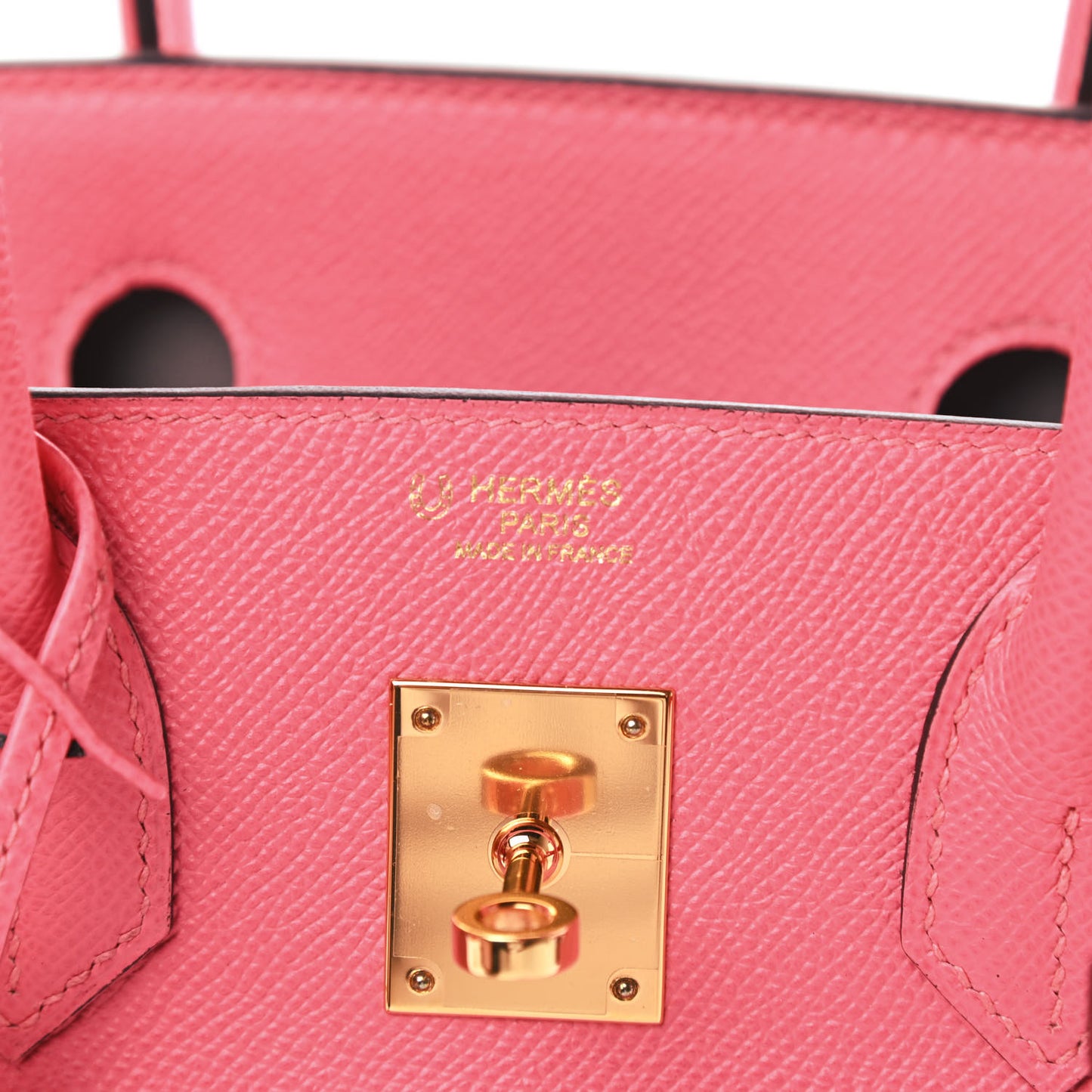 Epsom Horseshoe Birkin 30 Rose Azalee Gris Mouette