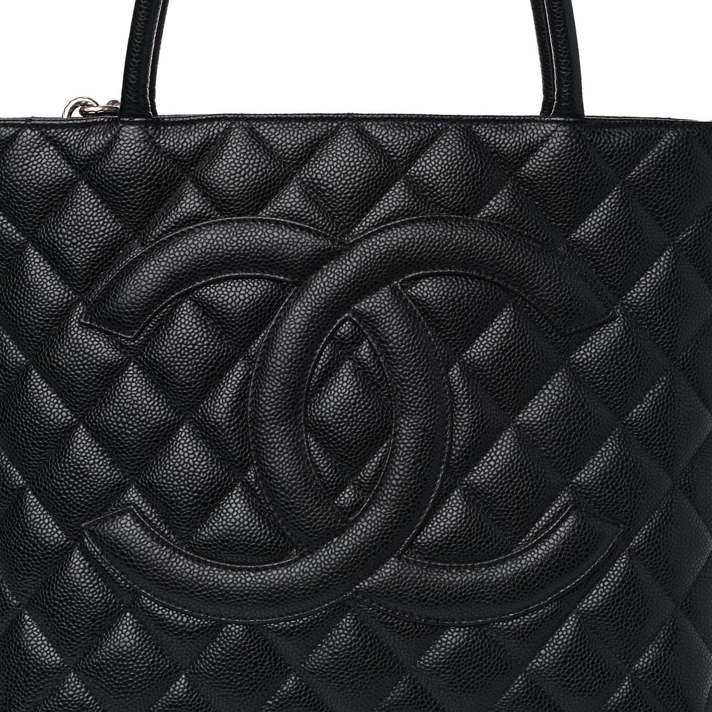 Caviar Quilted Medallion Tote Black