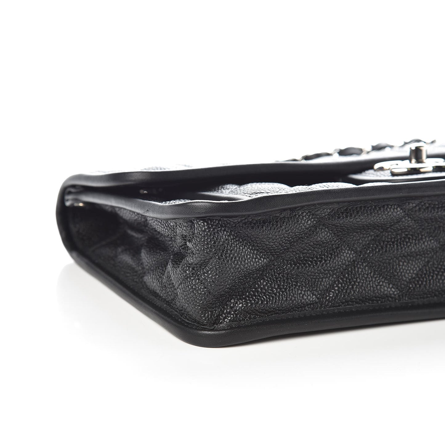 Caviar Quilted Medium French Riviera Flap Black