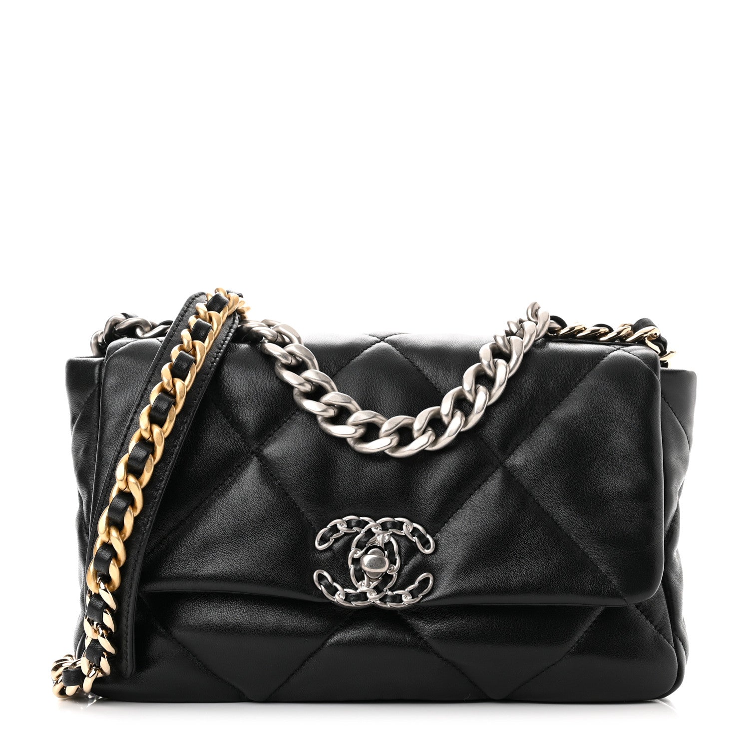 Chanel Lambskin Quilted Medium Chanel 19 Flap Black 1 of 9