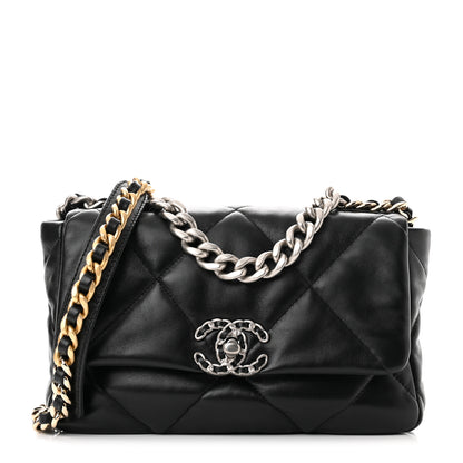 Chanel Lambskin Quilted Medium Chanel 19 Flap Black 1 of 9