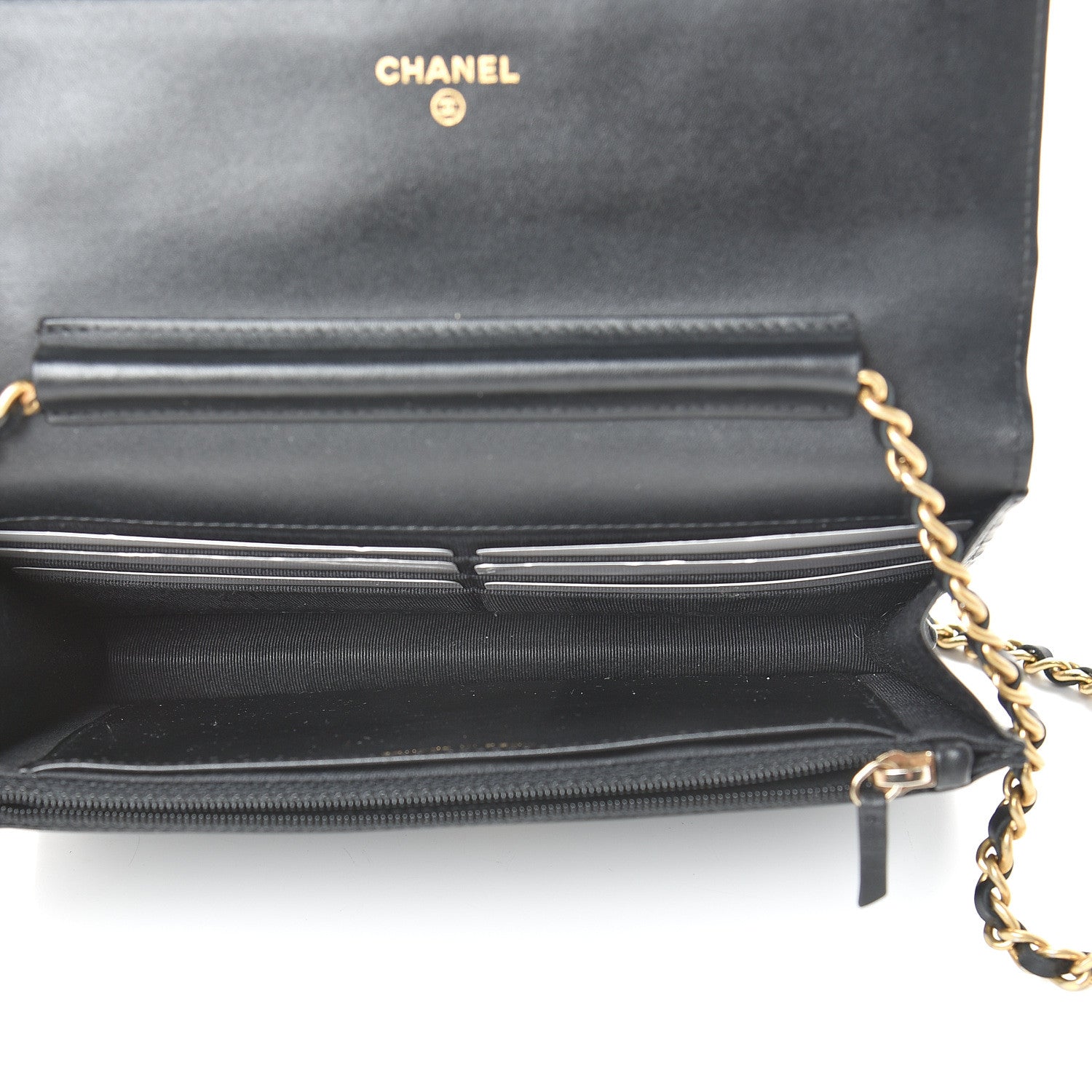 Chanel Aged Calfskin Quilted Lucky Charms Casino 2.55 Reissue Wallet On Chain WOC Black 4 of 11