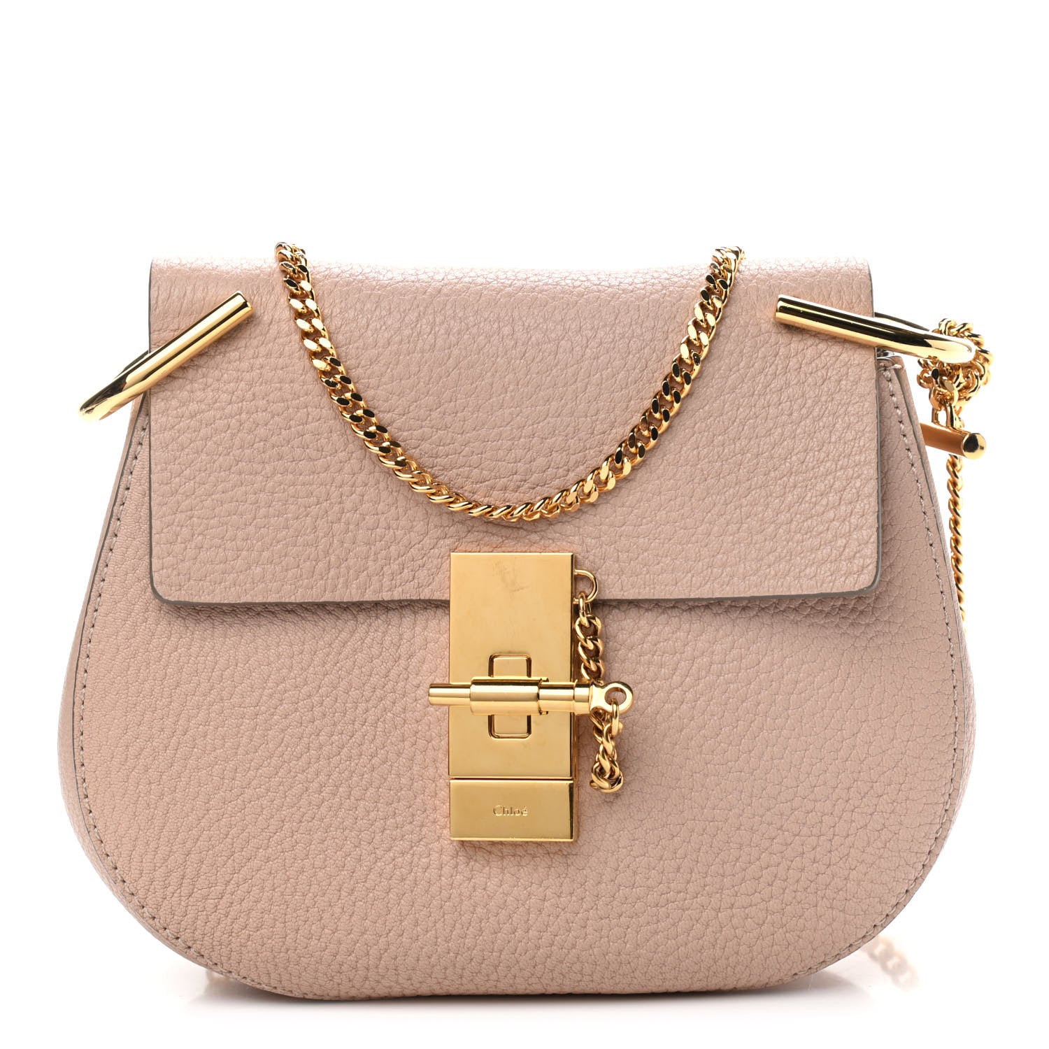 Chloe Grained Lambskin Mini Drew Shoulder Bag Cement Pink 1 of 11
