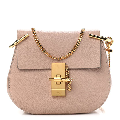 Chloe Grained Lambskin Mini Drew Shoulder Bag Cement Pink 1 of 11
