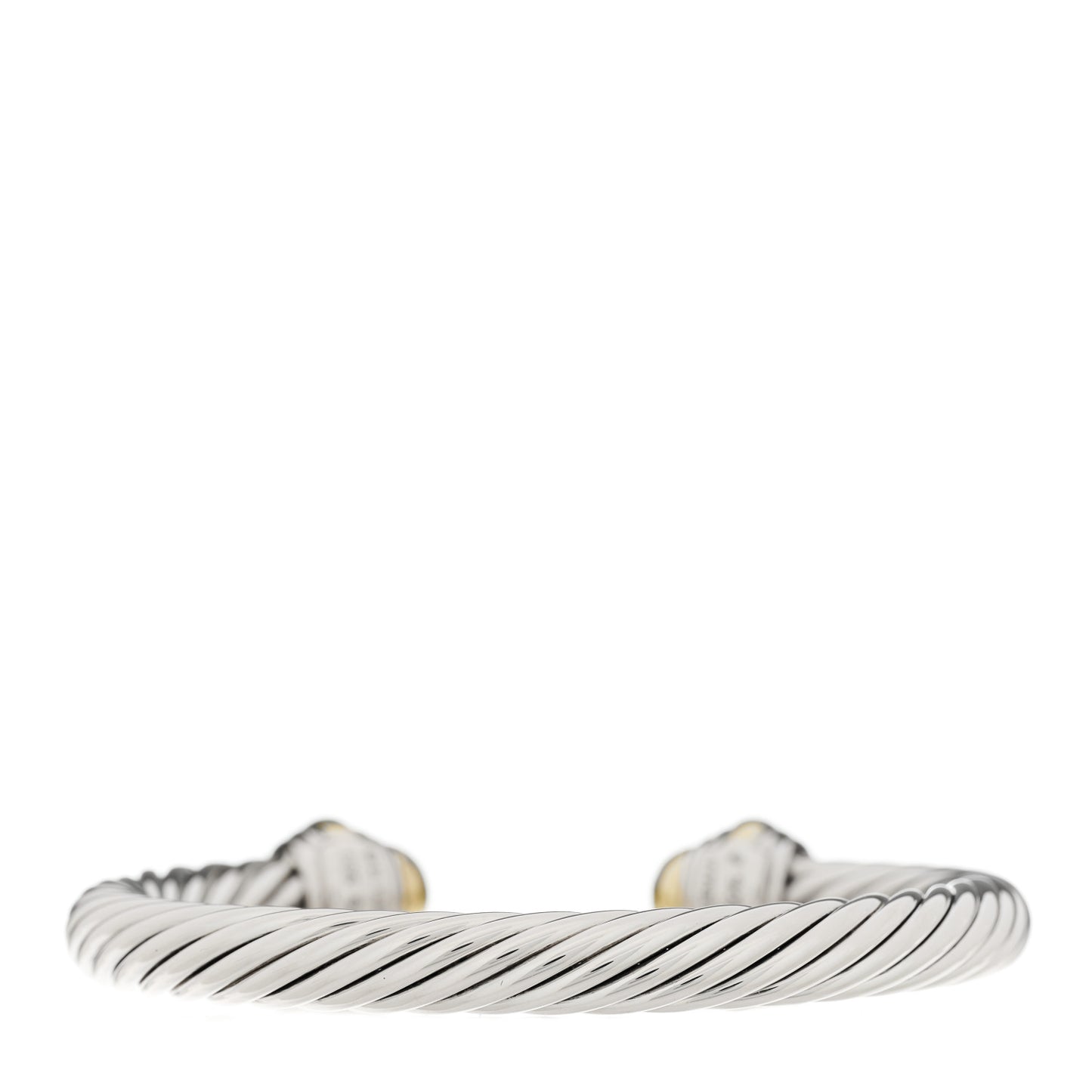 Sterling Silver 14K Yellow Gold 7mm Cable Classics Dome Bracelet