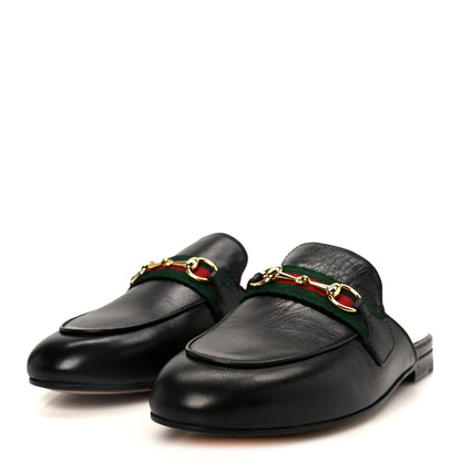 Gucci Malaga Kid Web Womens Princetown Slippers 37 Black 4 of 10