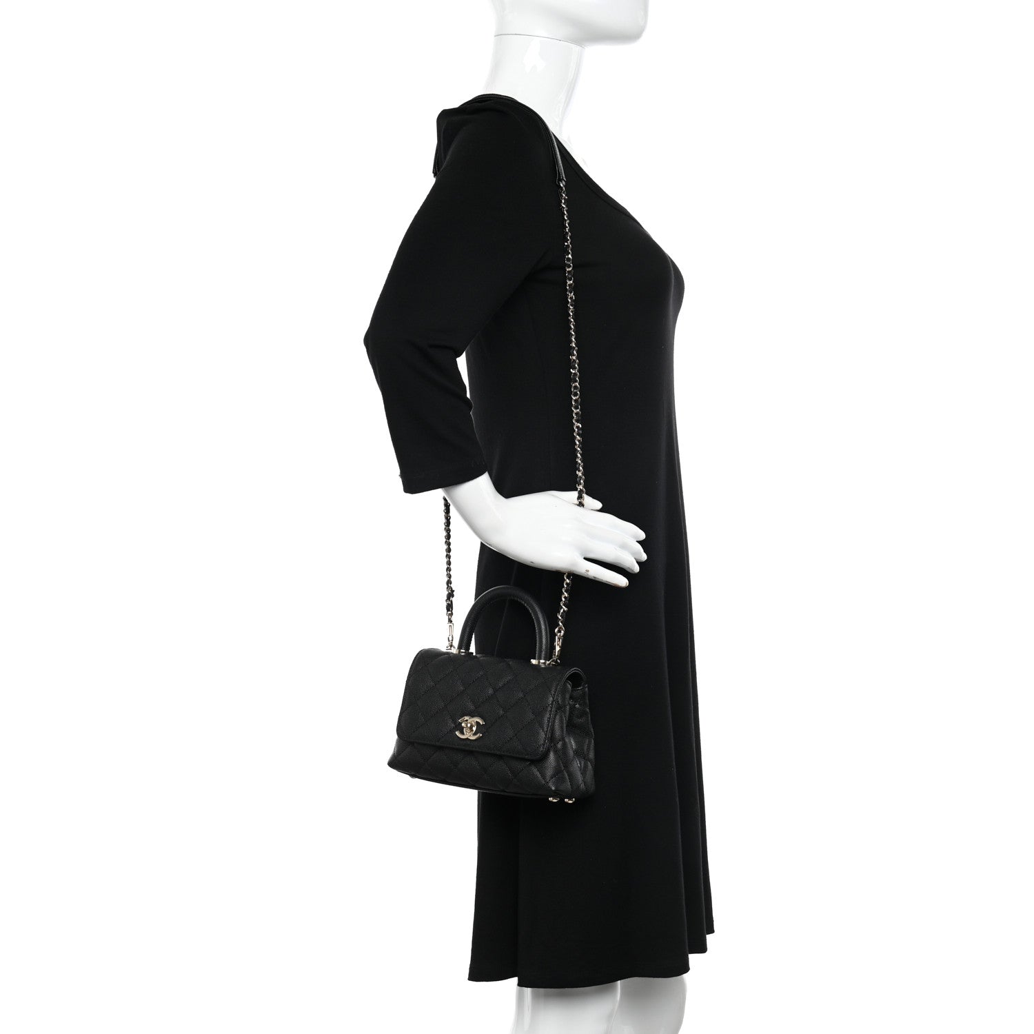 Chanel Caviar Quilted Extra Mini Coco Handle Flap Black 2 of 11
