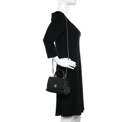 Chanel Caviar Quilted Extra Mini Coco Handle Flap Black 2 of 11