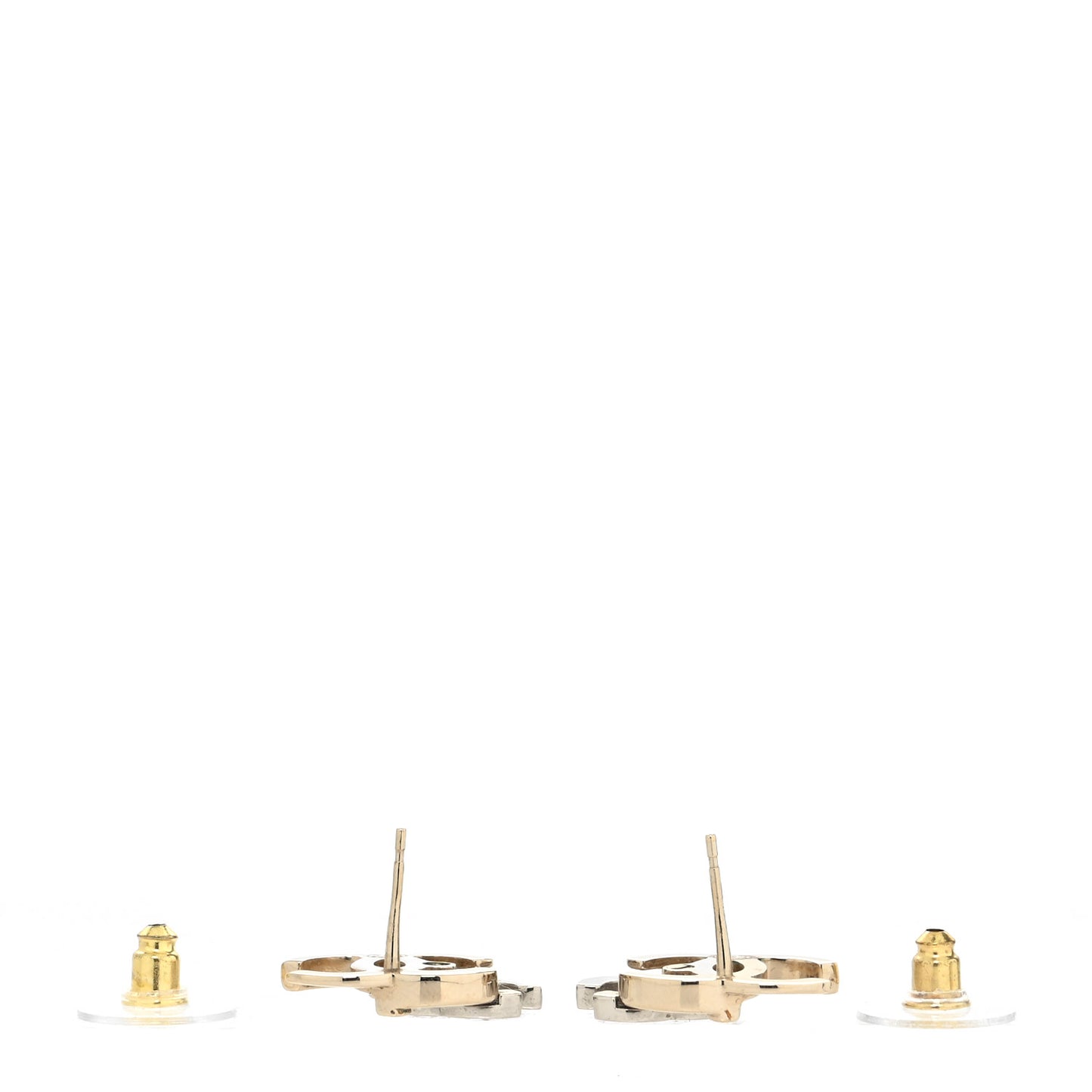 Crystal Double CC Earrings Gold Silver