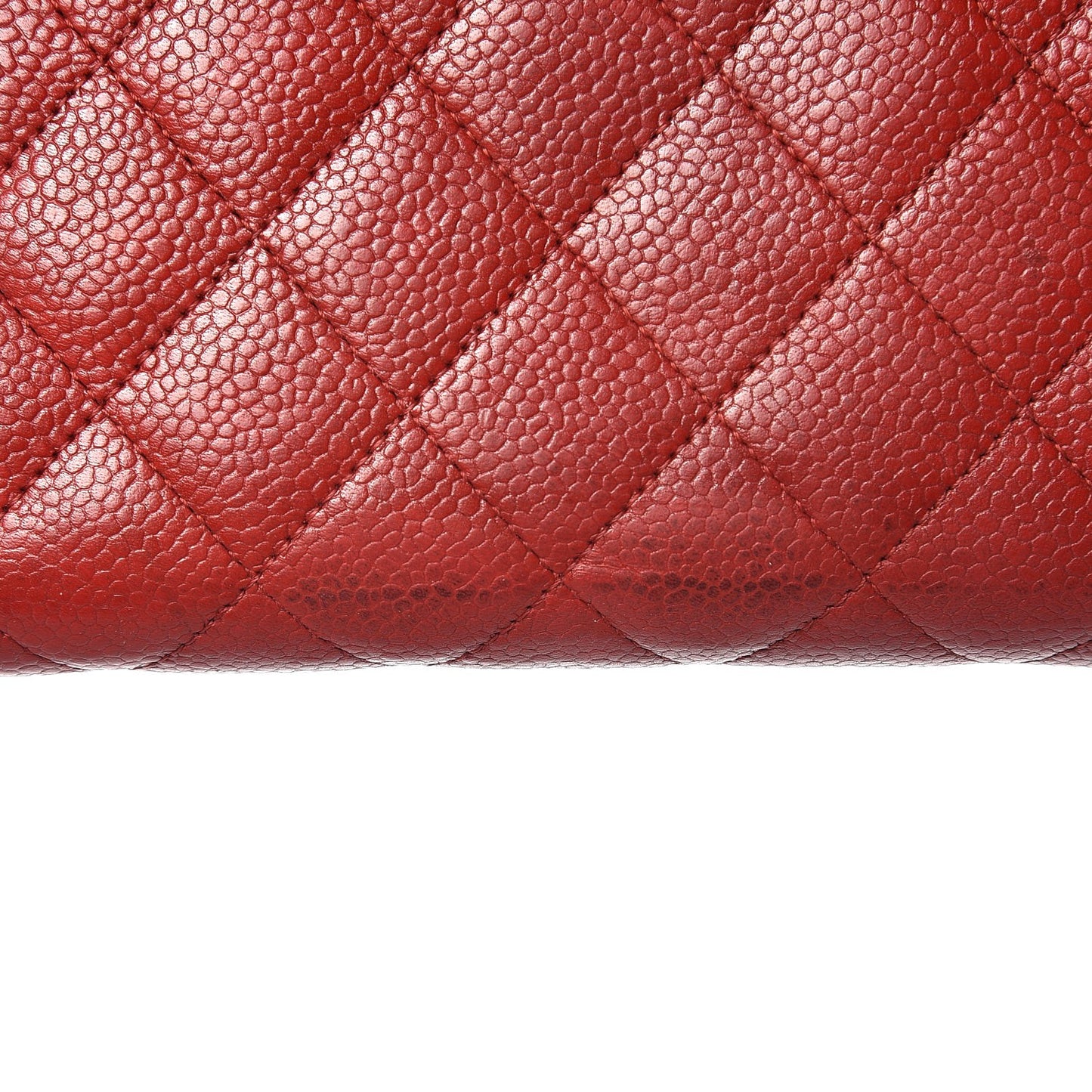 Caviar Quilted Large Gusset Zip Around Wallet Red
