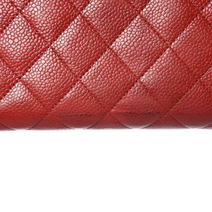 Chanel Caviar Quilted Large Gusset Zip Around Wallet Red 14 of 14