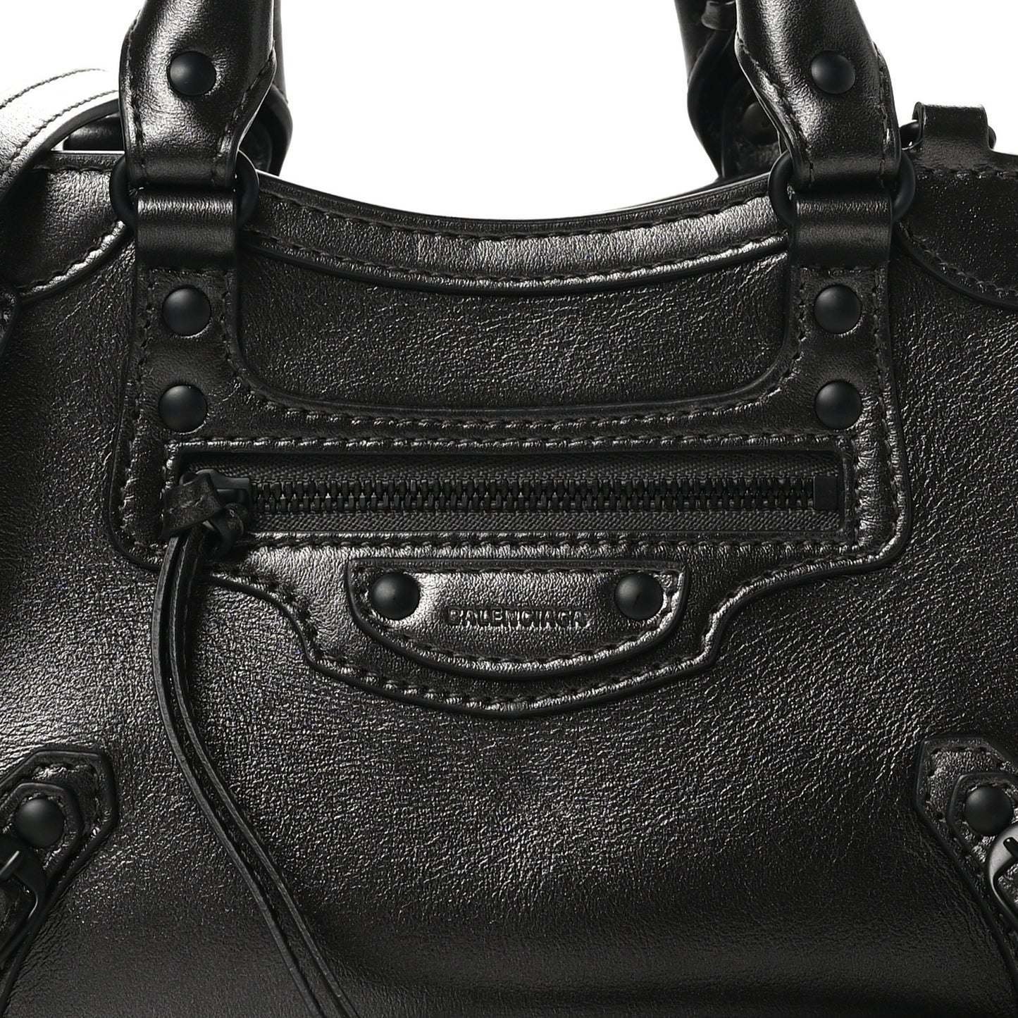 Smooth Calfskin Neo Classic Black Hardware Mini City Gunmetal