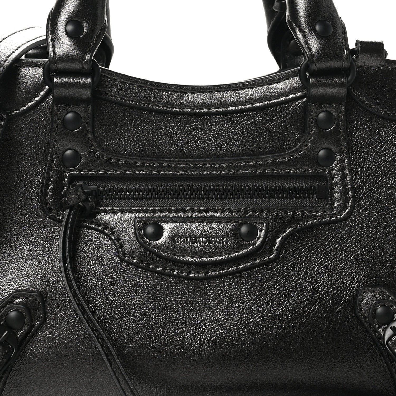 Balenciaga Smooth Calfskin Neo Classic Black Hardware Mini City Gunmetal 8 of 10