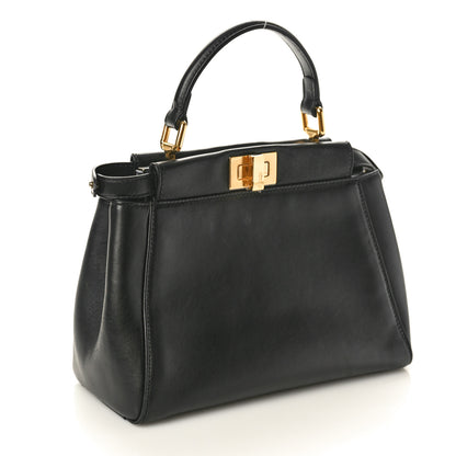 Fendi Nappa Mini Peekaboo Iconic Satchel Black 2 of 9