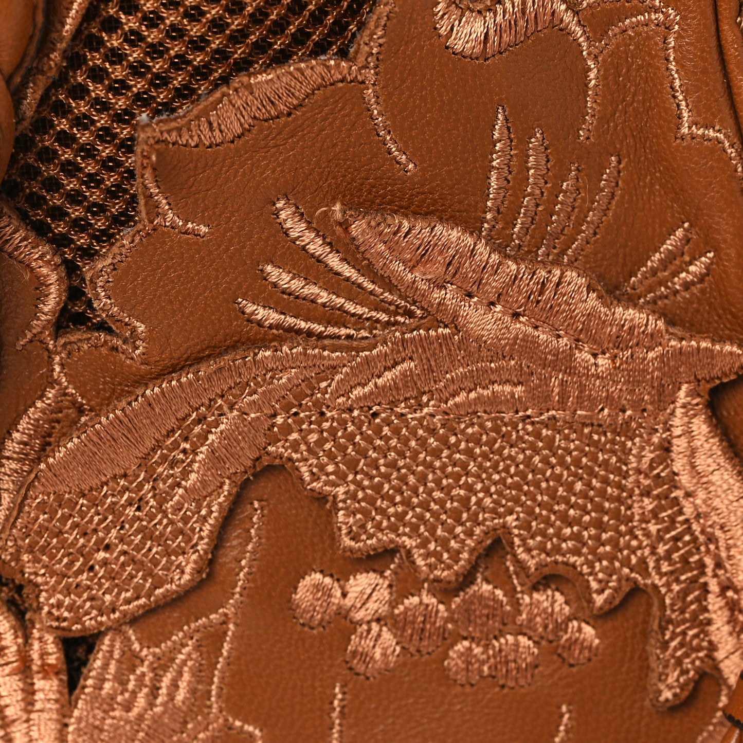 Vitello Lace Demetra Satchel Cognac