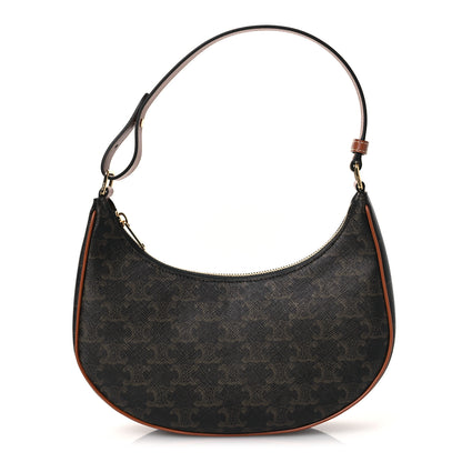 Celine Triomphe Canvas Calfskin Ava Shoulder Bag Tan 1 of 13