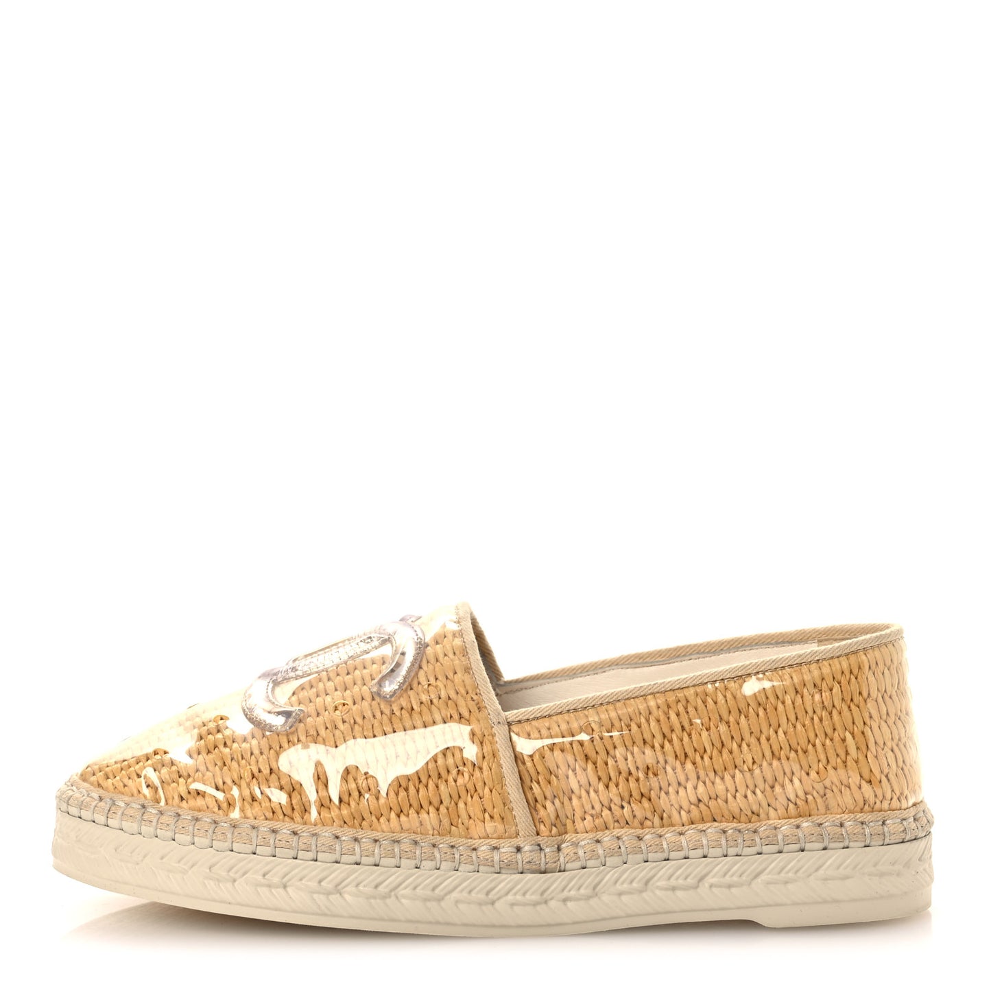 PVC Raffia CC Espadrilles 36 Beige
