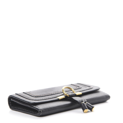 Chloe Calfskin Marcie Continental Flap Wallet Black 3 of 10