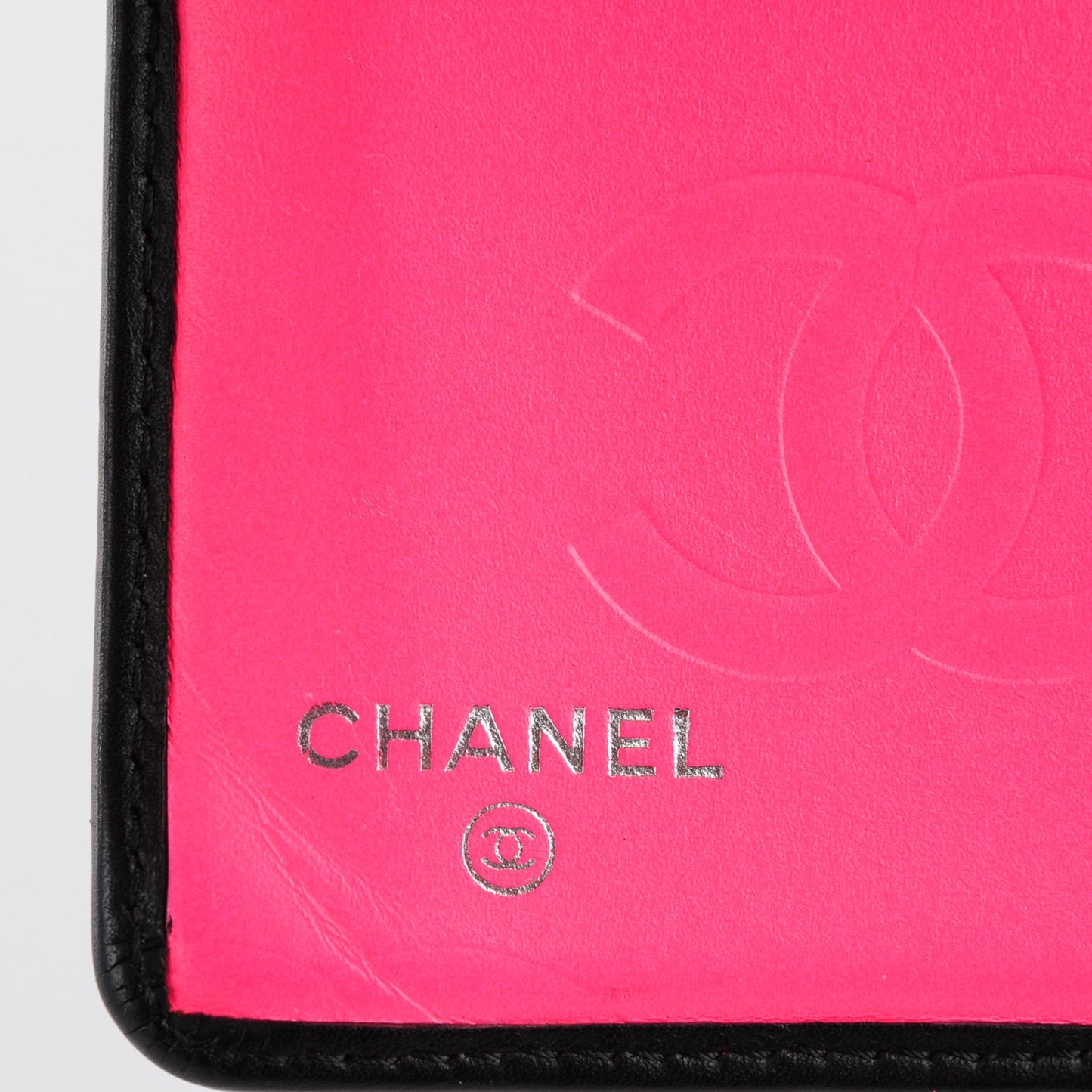 Calfskin Quilted Cambon Yen Wallet Black
